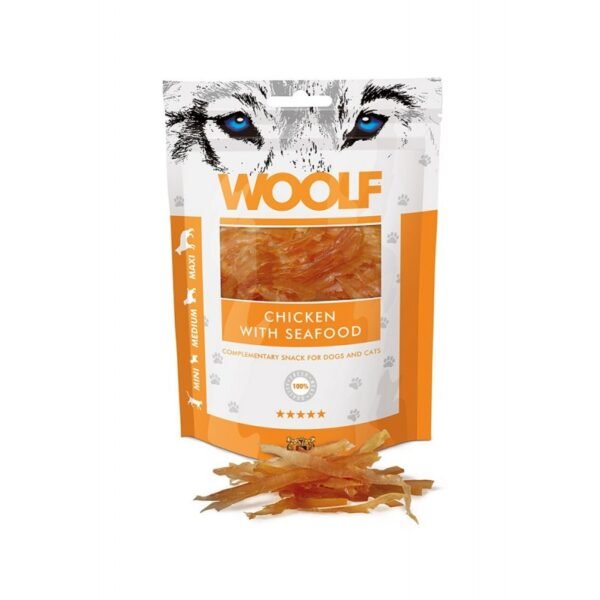 WOOLF SOFT CHICKEN WITH SEAFOOD SKANĖSTAI ŠUNIMS IR KATĖMS